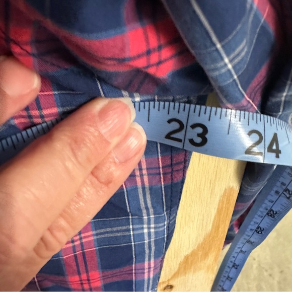 Bristol & Bull Men’s Plaid Button-Down Shirt‎ – Red & Navy Check, Size Large - Picture 3 of 7